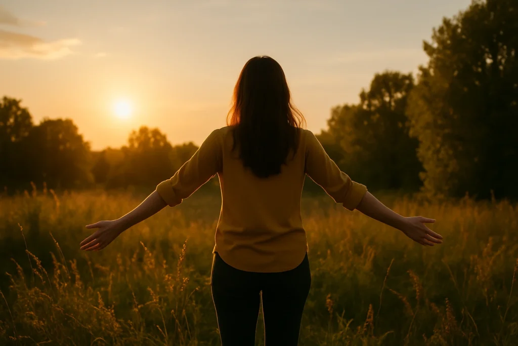 Illustration d’un apaisement retrouvé et d’un équilibre intérieur renforcé grâce à un accompagnement en thérapie énergétique, près de Rennes.