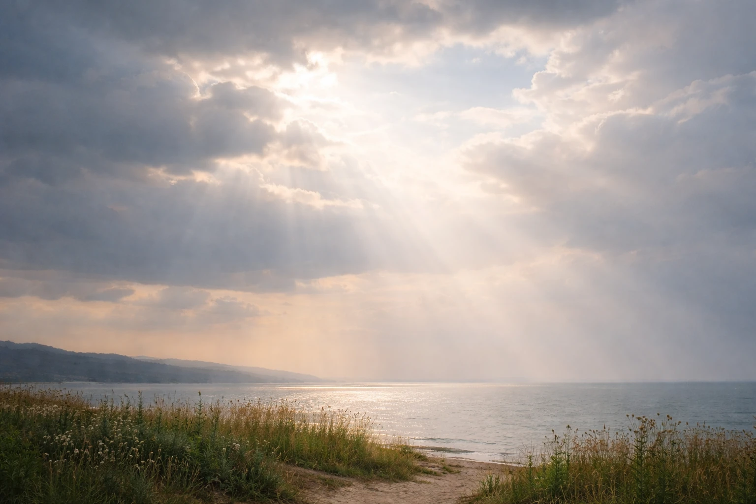 Paysage côtier apaisant symbolisant une libération émotionnelle progressive et un retour à l’équilibre intérieur.