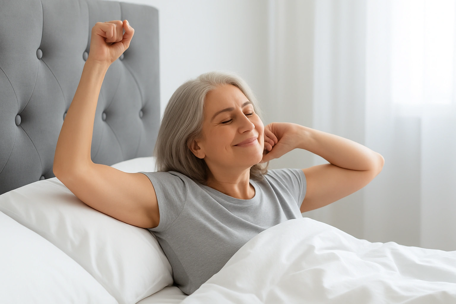 Illustration d’un réveil plus serein et d’un sommeil plus réparateur grâce à un accompagnement énergétique, près de Rennes à St Jacques de la Lande.